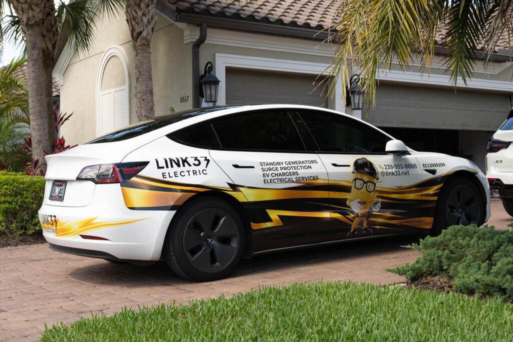 Electric vehicle parked in a residential community highlighting the growing need for multifamily EV charging infrastructure in Southwest Florida.